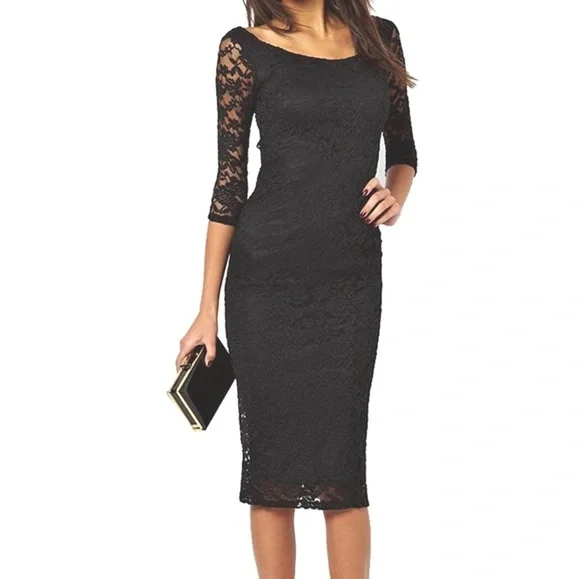 Lace Little Black Dress - Picture 2 of 5